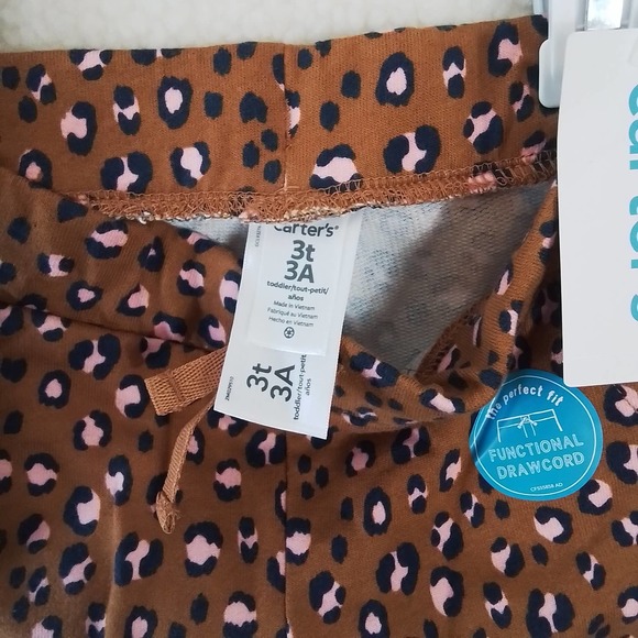 Carter's Cotton Jogger Girl's Size 3t in Brown, Pink Leopard Print - Picture 11 of 11